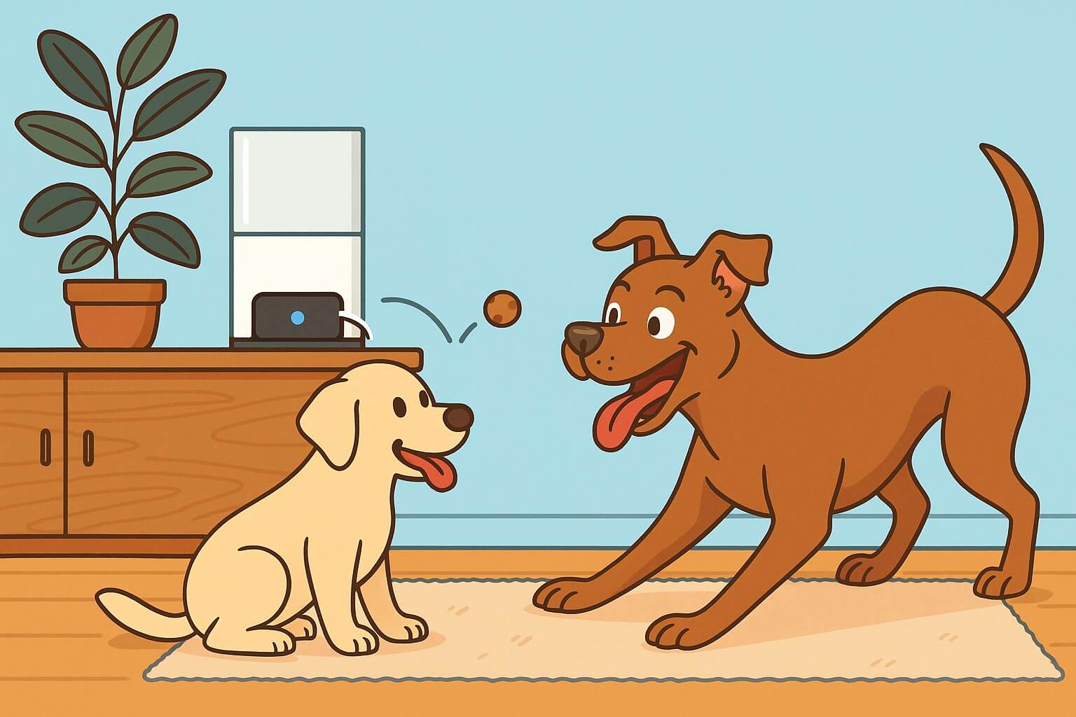 Owner watching their pet through the Petcube Cam app on a smartphone