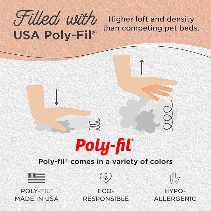 Poly-Fil filling for dog beds – made in USA, eco-responsible and hypoallergenic