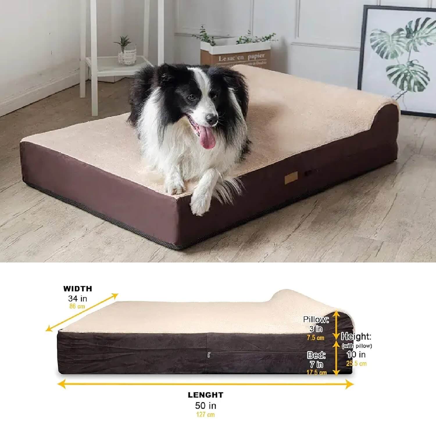 KOPEKS Jumbo Orthopedic Dog Bed – 7-inch memory foam for large dogs and joint pain relief