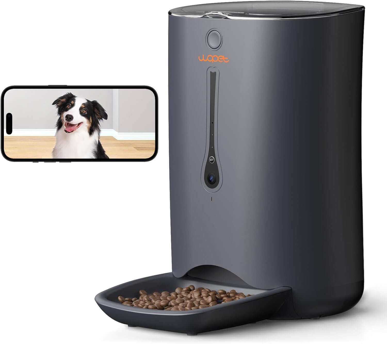 WOPET 7L automatic dog feeder with HD camera and two-way audio – Smart pet feeder with app and voice interaction