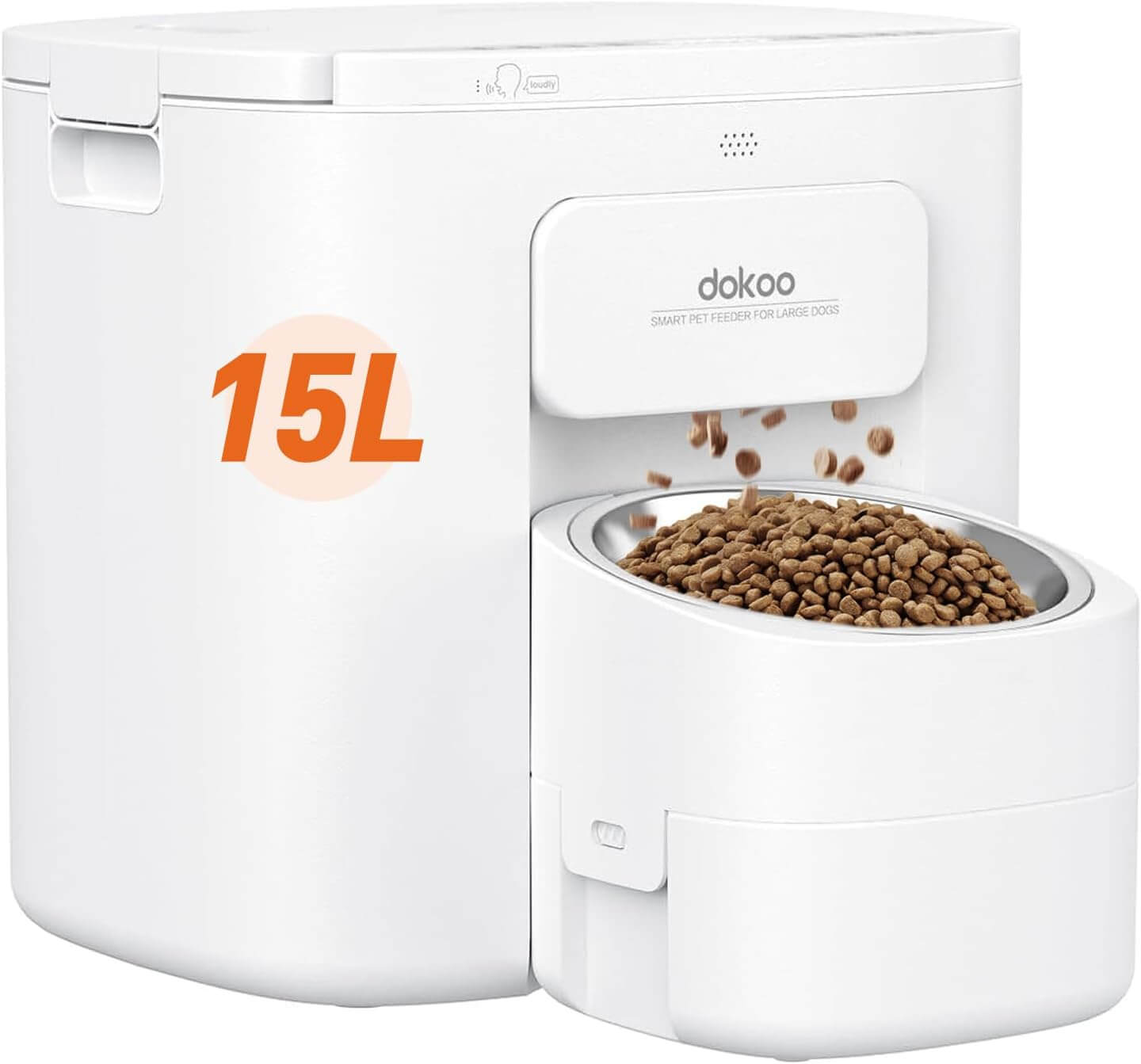 Dokoo 15L automatic dog feeder – XL capacity smart pet feeder for large dogs or multi-pet homes