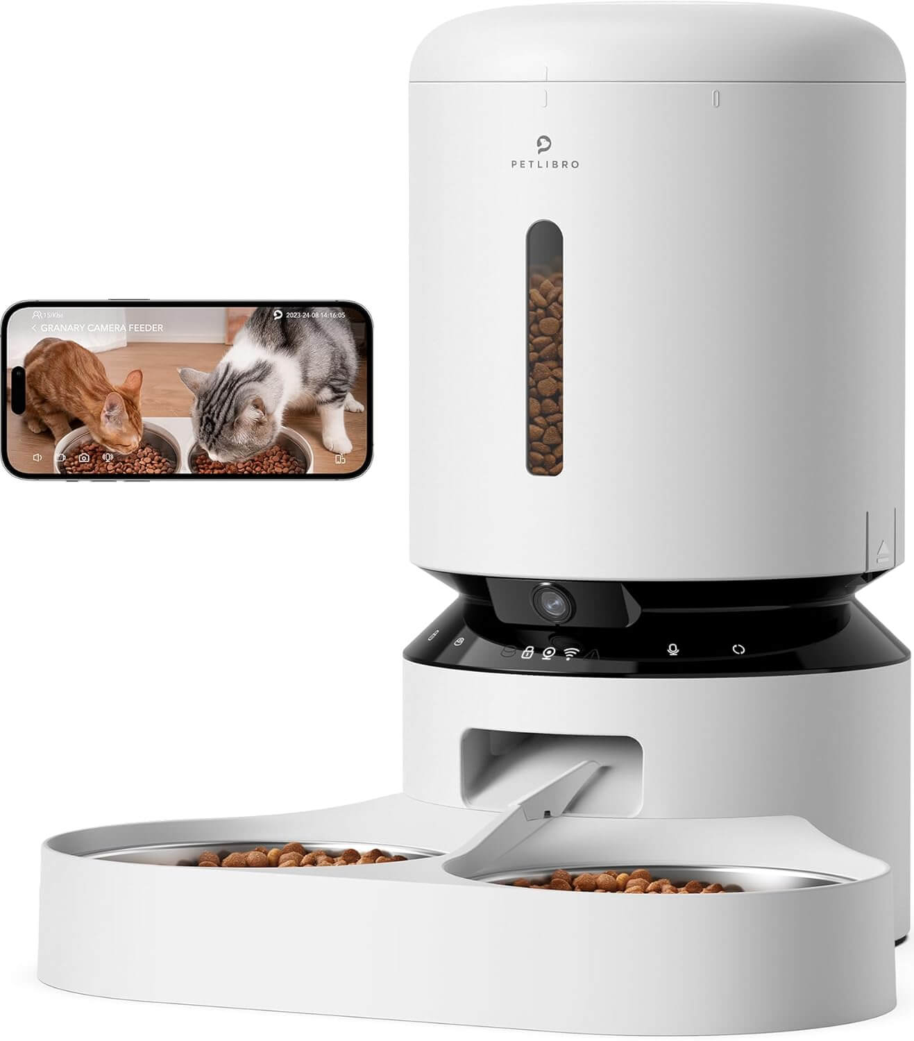 PETLIBRO Automatic Cat Feeder with Camera – Dual Bowls for Two Cats