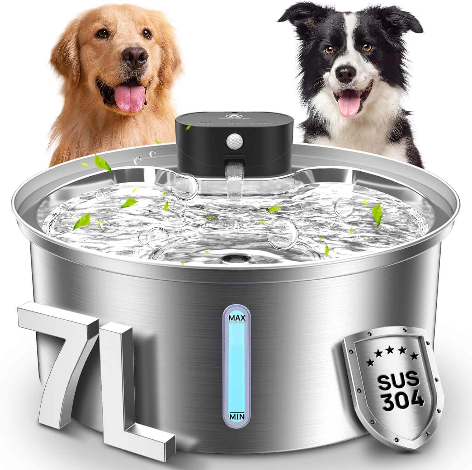 Veken Dog Water Fountain – Large capacity pet fountain with triple filtration and quiet motor