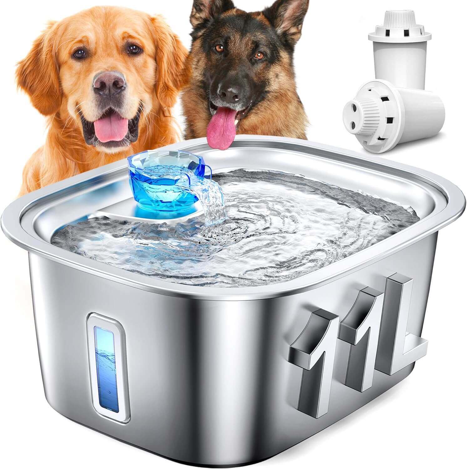 Large Dog Water Fountain – Stainless steel pet fountain with high capacity and continuous flow