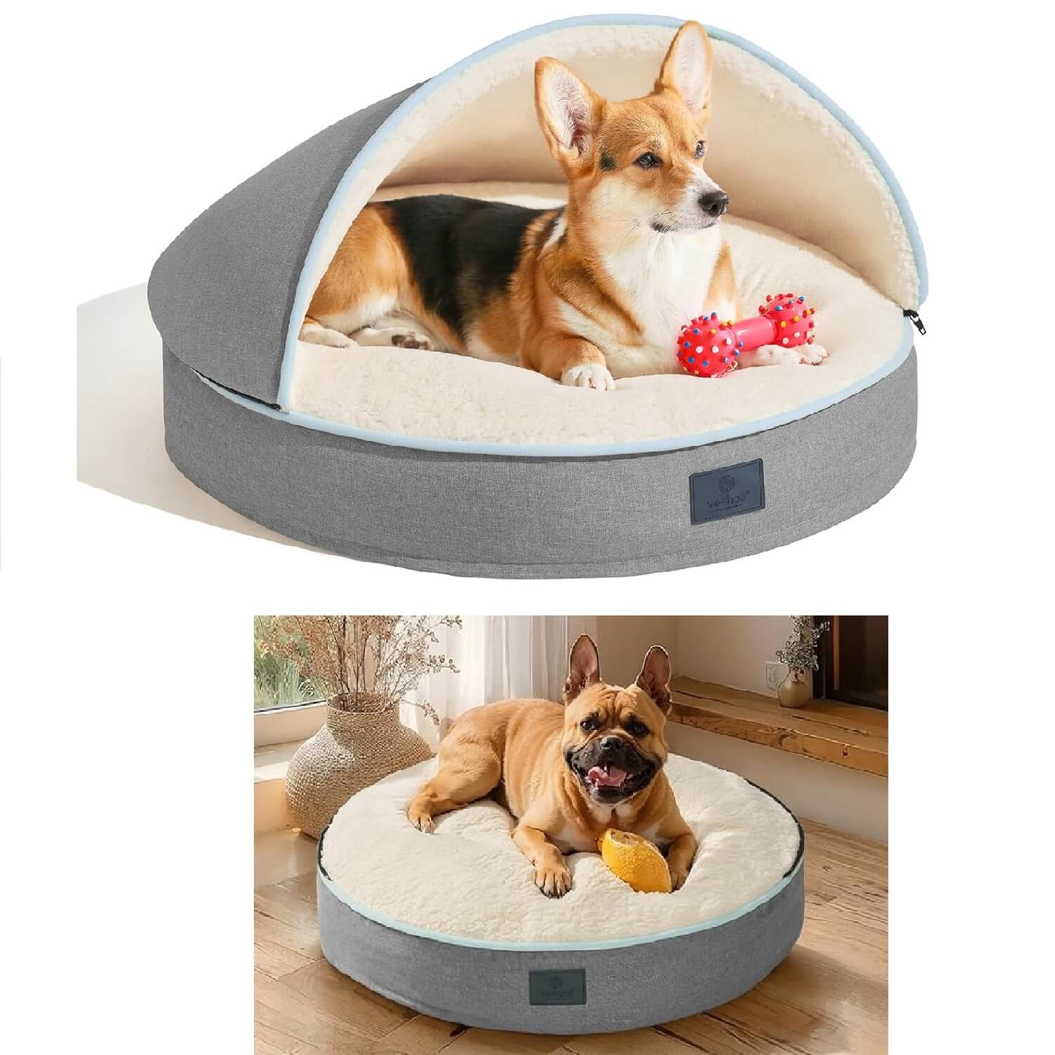 best indoor dog beds – Veehoo Dog Cave Bed