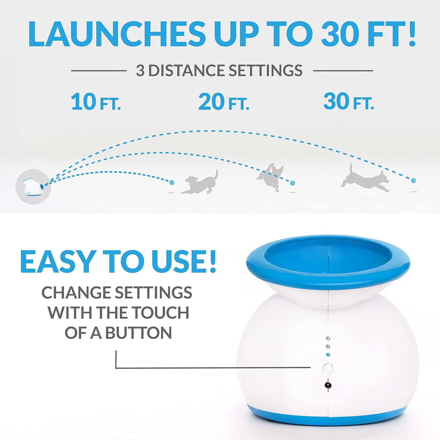 iFetch automatic launcher mechanism and control buttons