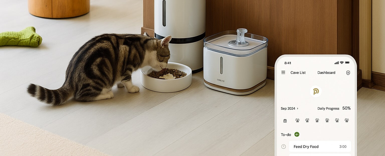 Cat drinking fresh water from the PETLIBRO Cat Water Fountain in a modern home