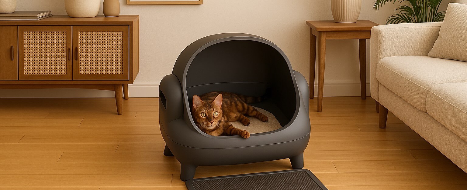 Neakasa M1 open-top self-cleaning litter box with smartphone app and odor control system