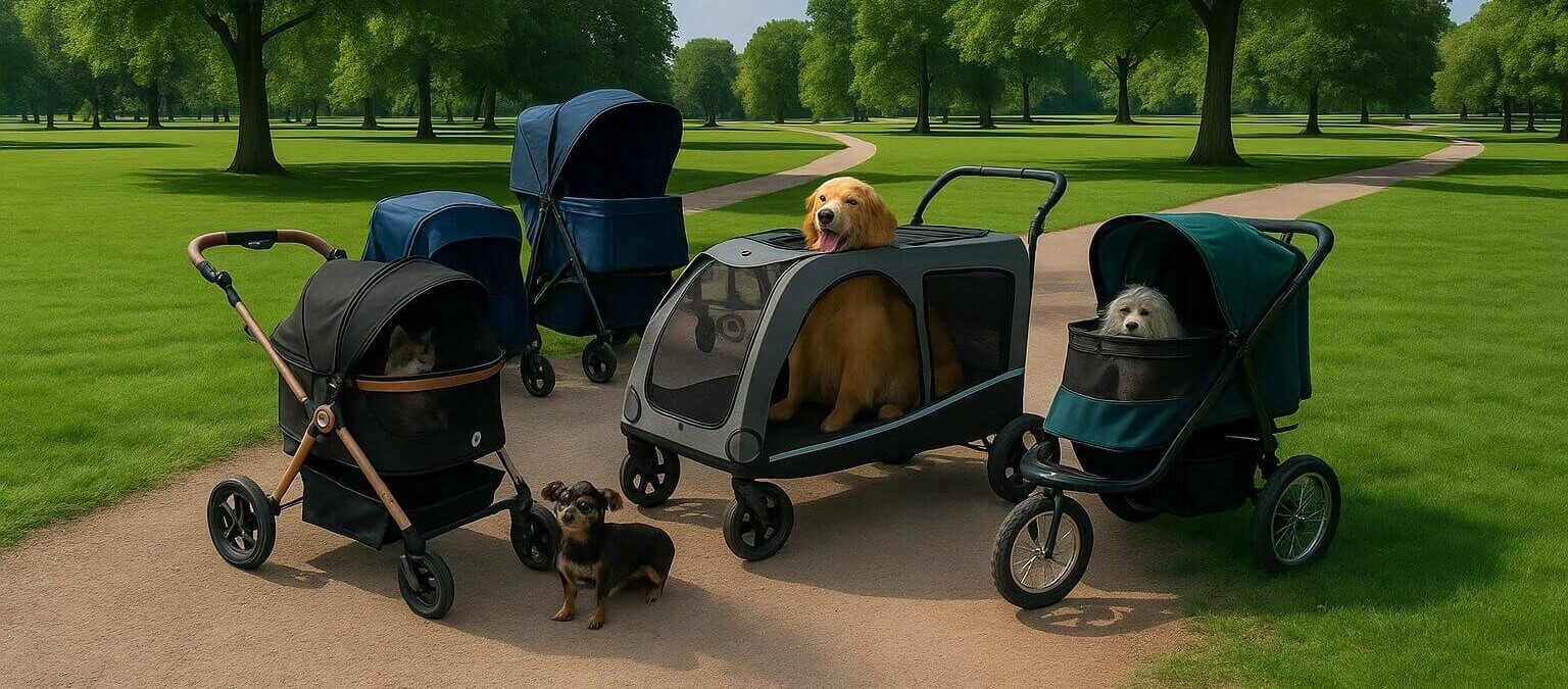 Top 5 dog stroller 2025 picks – best pet strollers for small and large dogs in park setting