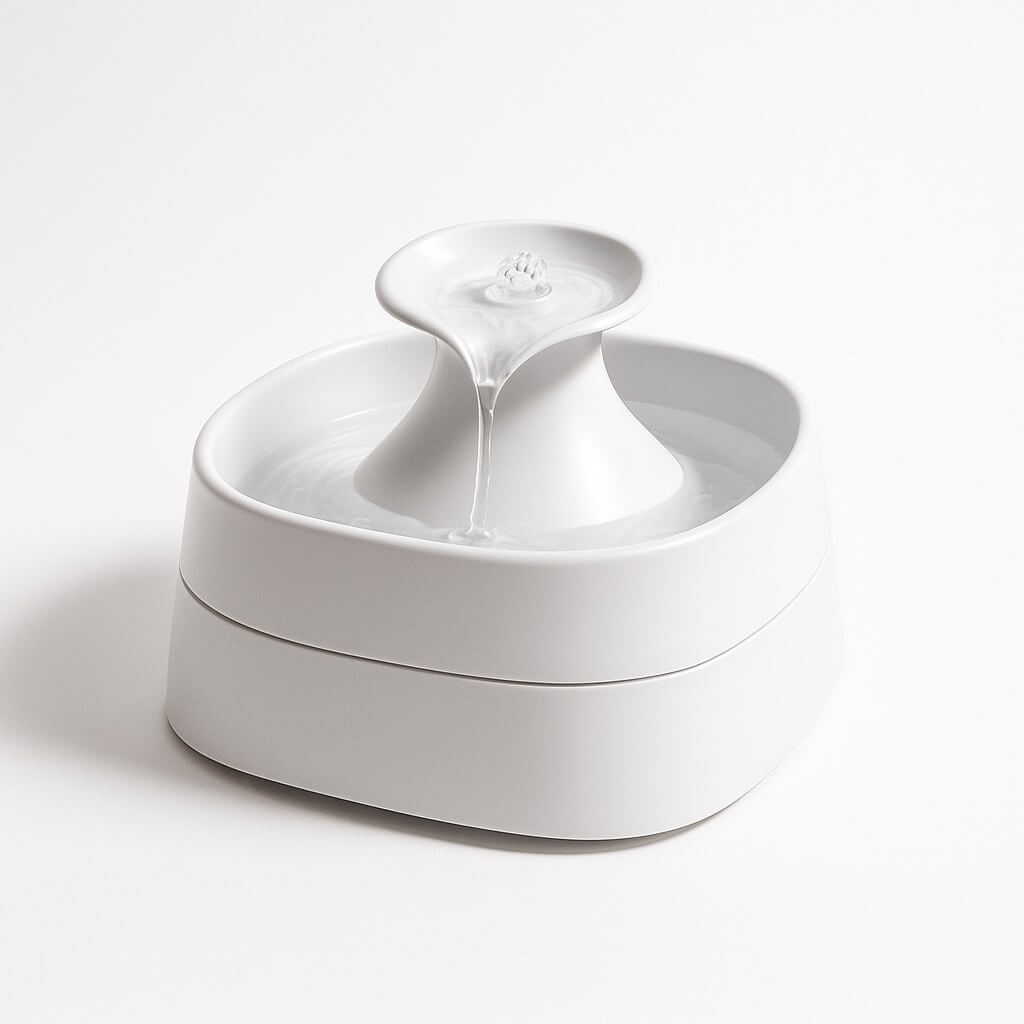 Affordable plastic pet water fountain with simple modern design