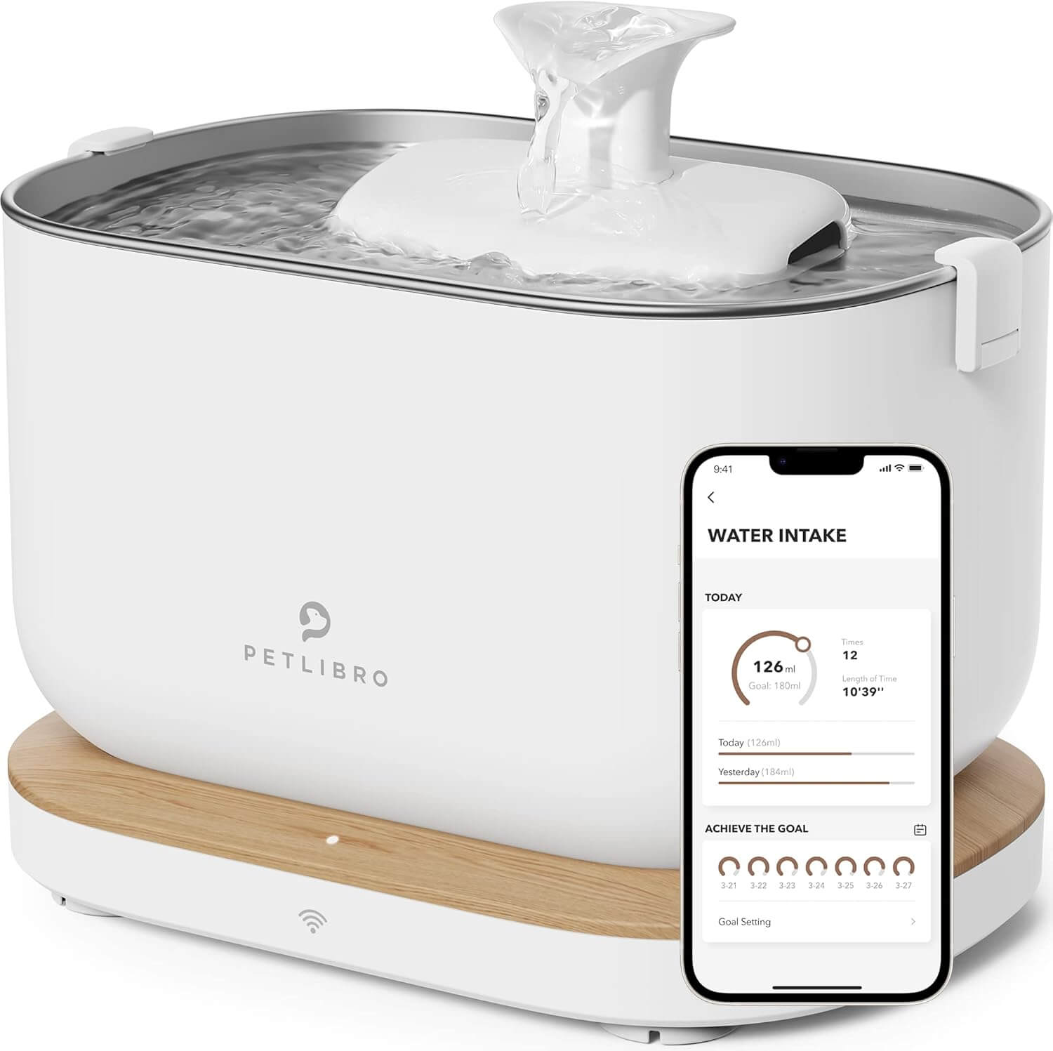 PETLIBRO cat water fountain with quiet pump and clear design