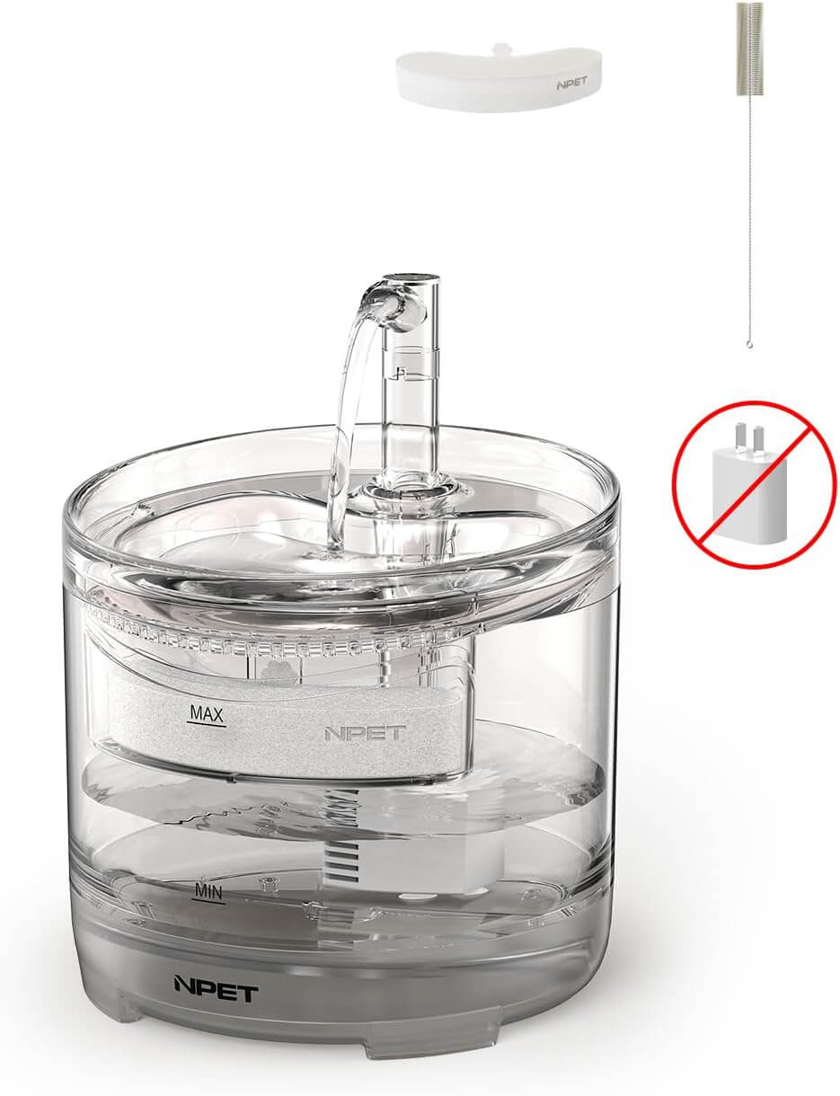 NPET Cat Water Fountain – Transparent and Ultra-Quiet Hydration System for Pets