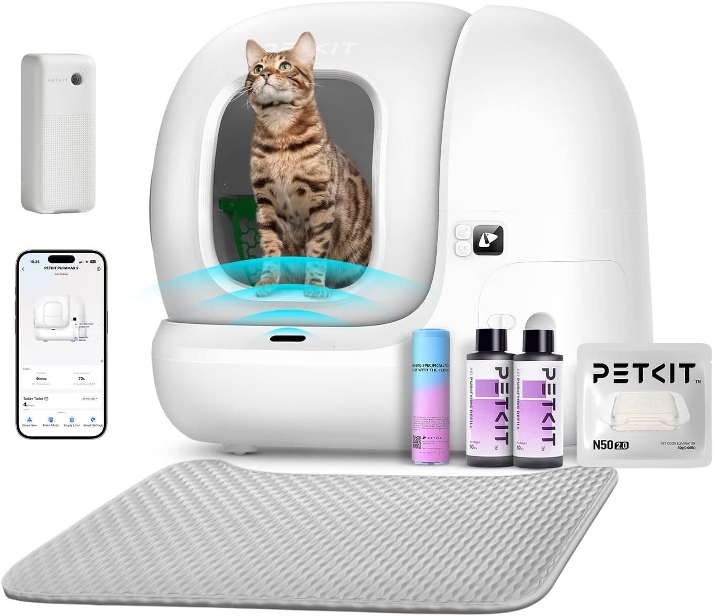 PETKIT PuraMax 2 automatic litter box with smart app and sealed drum design