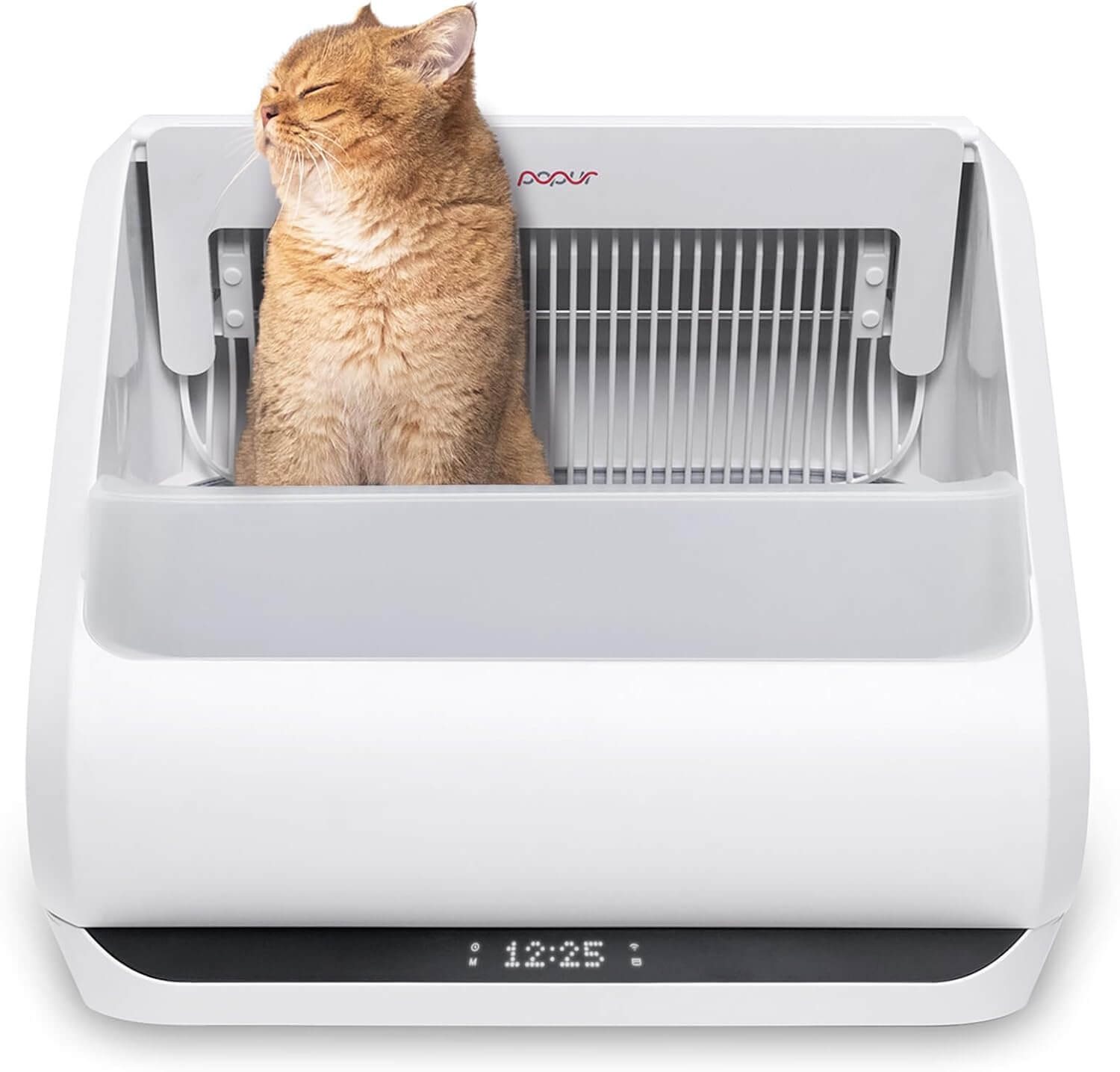 Popur X5 Litter Box with open-top split design and automatic waste system