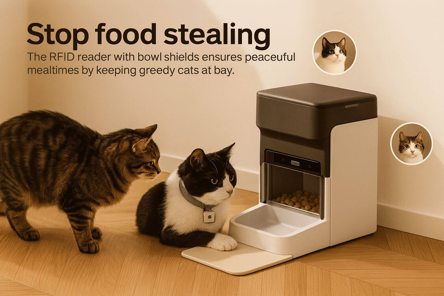 PETLIBRO RFID cat feeder preventing food stealing – smart tag-based feeder system for secure and peaceful mealtimes