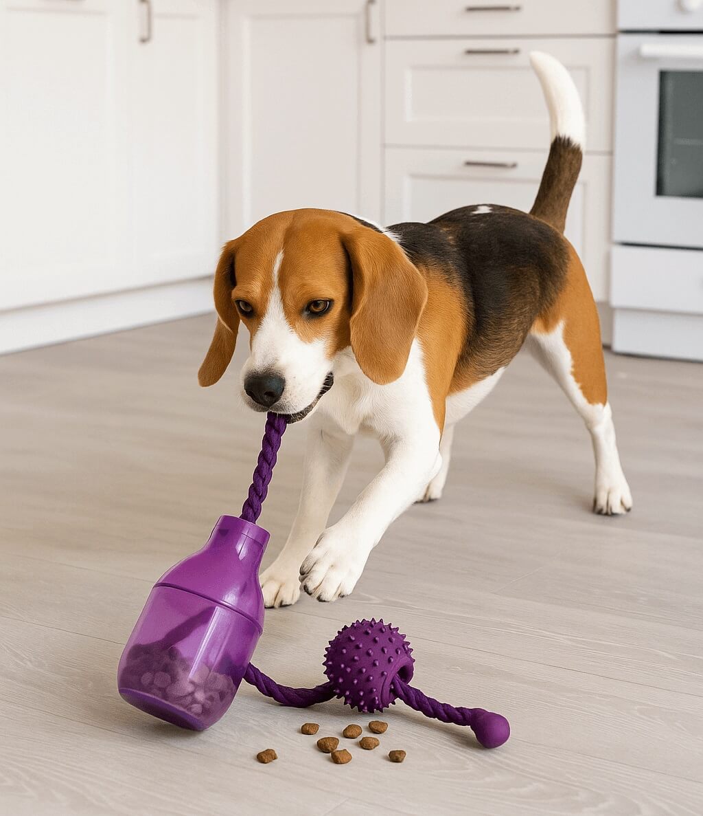 interactive tug and treat dog toy