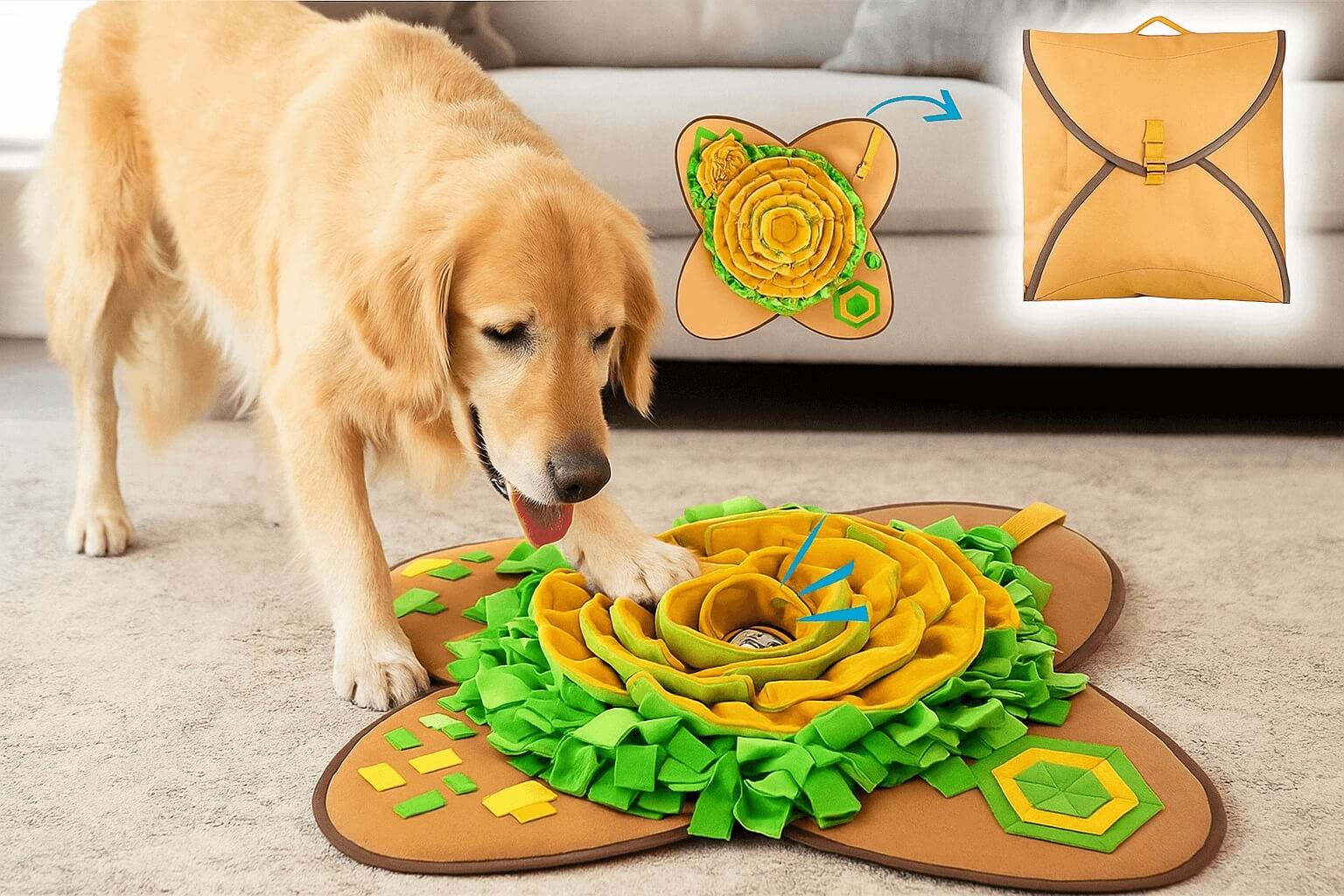interactive feeding snuffle mat for dogs