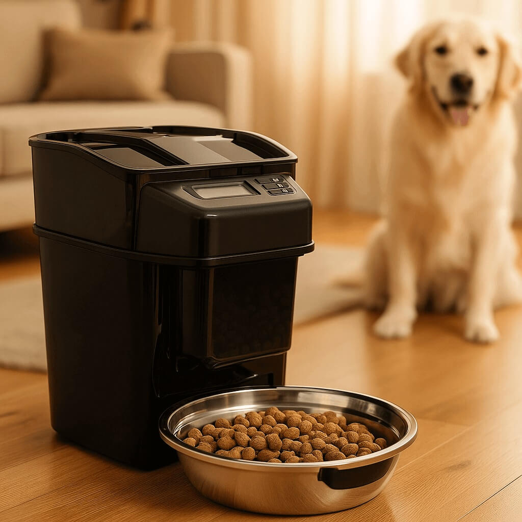 PetSafe Healthy Pet Simply Feed – Automatic dog feeder with portion control and stainless steel bowl for slow feeding