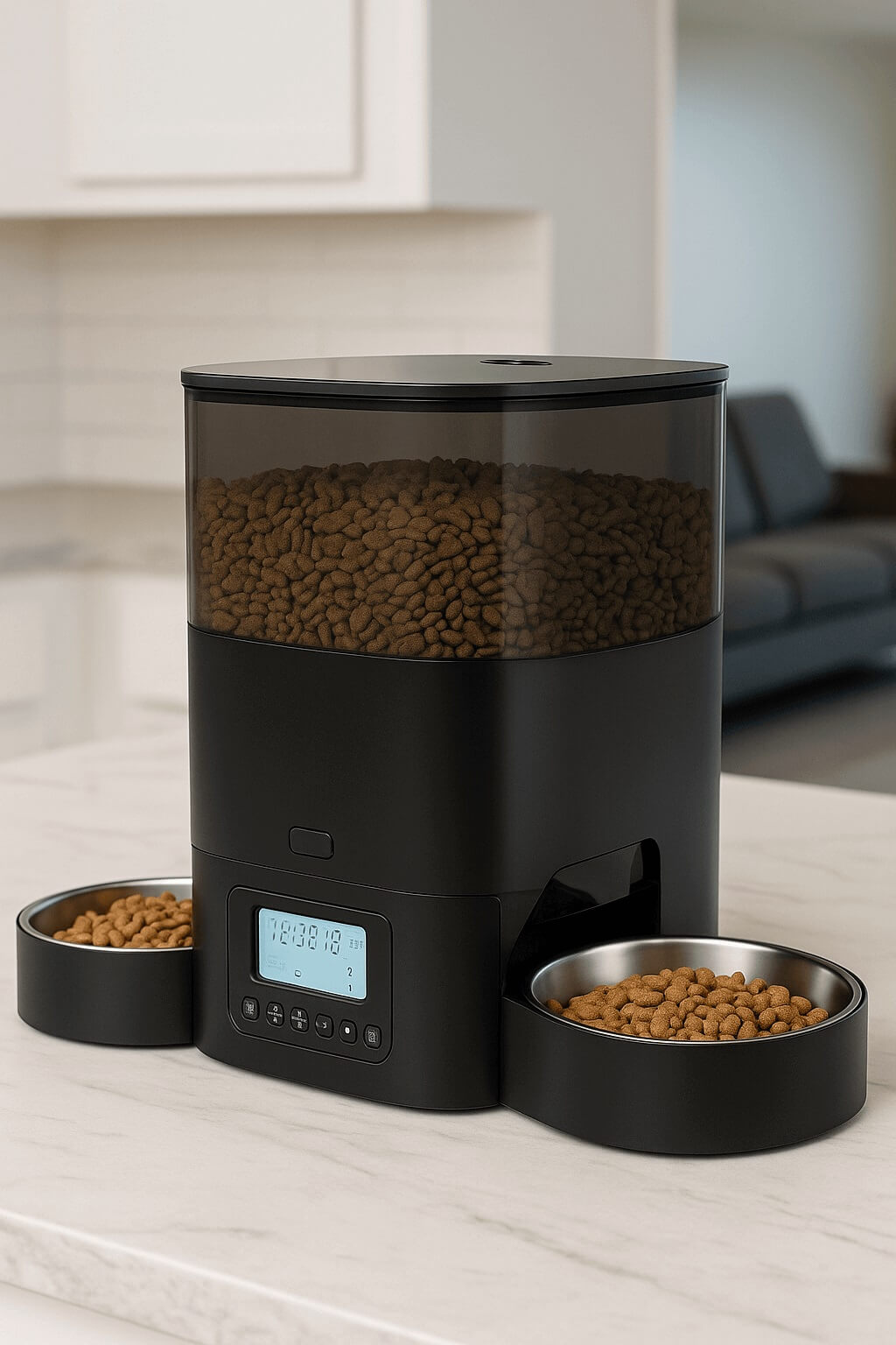 HoneyGuaridan A36 automatic dog feeder with voice control and 7L capacity – dual power and anti-blockage system