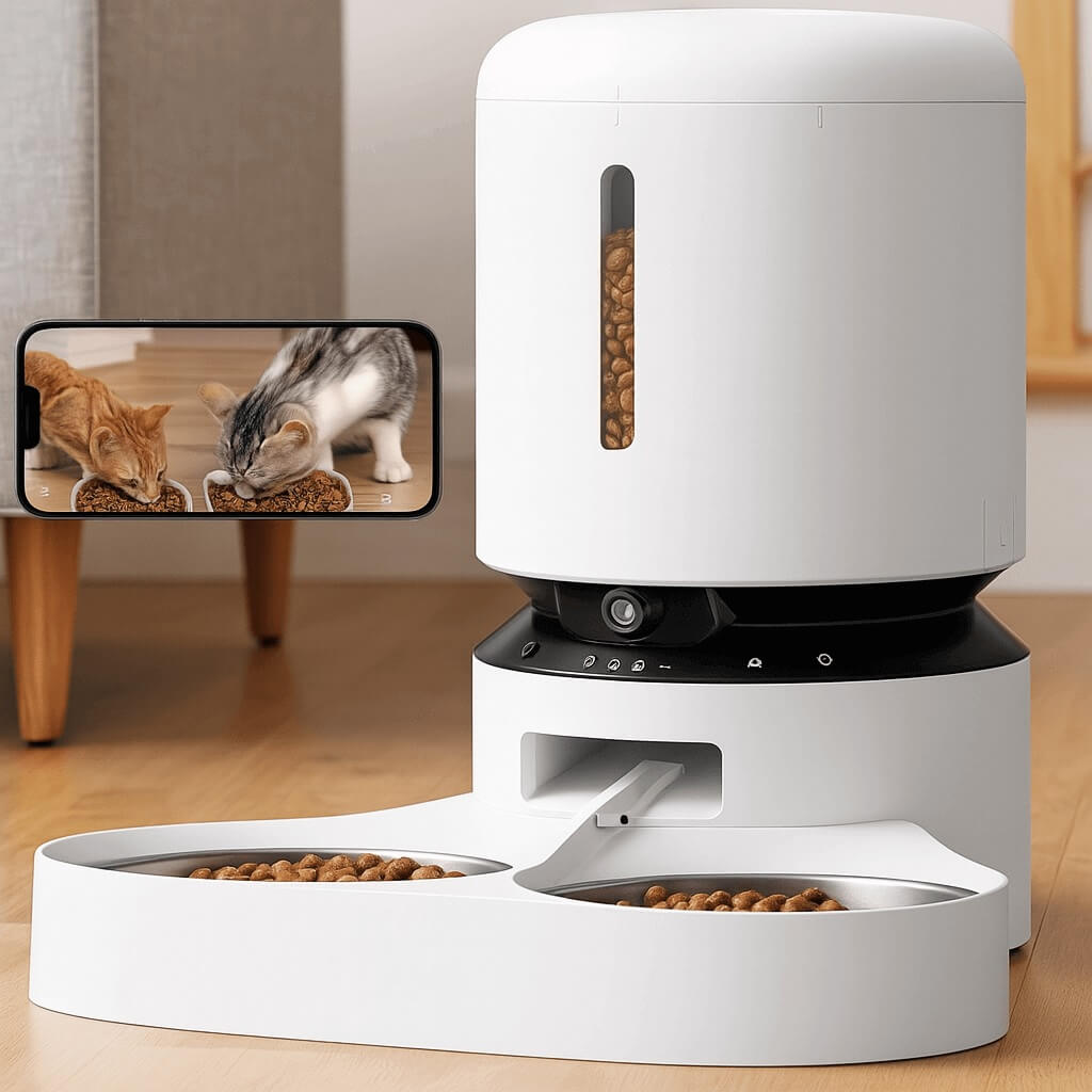 PETLIBRO Automatic Cat Feeder with camera and dual bowls – 1080p HD smart feeder for two cats in 2025