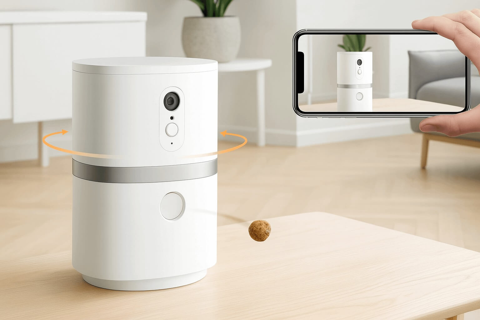 Skymee Petalk AI II dog camera with treat tossing and app control – interactive Wi-Fi pet monitor with motion alerts and night vision