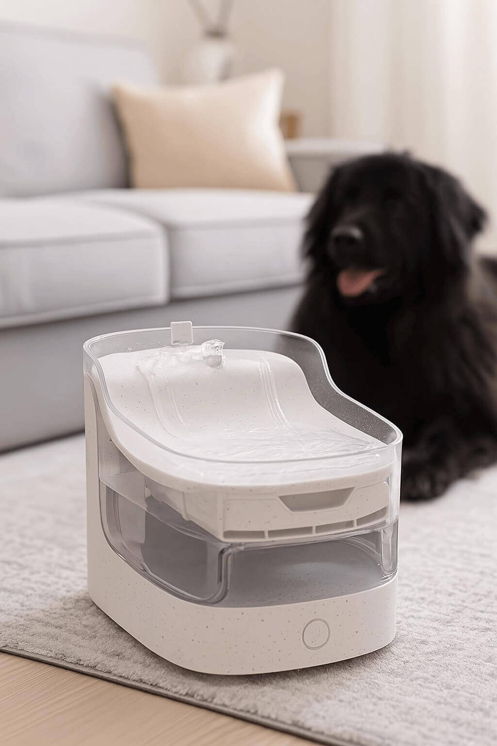 Smart Cat Water Fountain with app integration – track water levels, filter alerts and control remotely – 2025