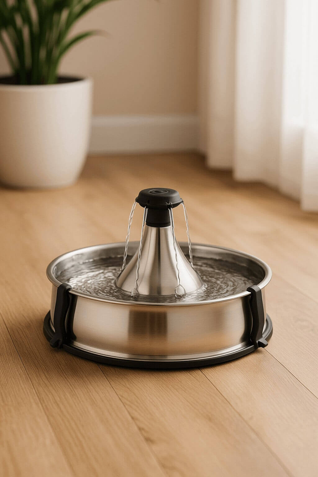 PetSafe Drinkwell 360 stainless steel dog water fountain with 5 interchangeable spout rings – ideal for multi-pet households