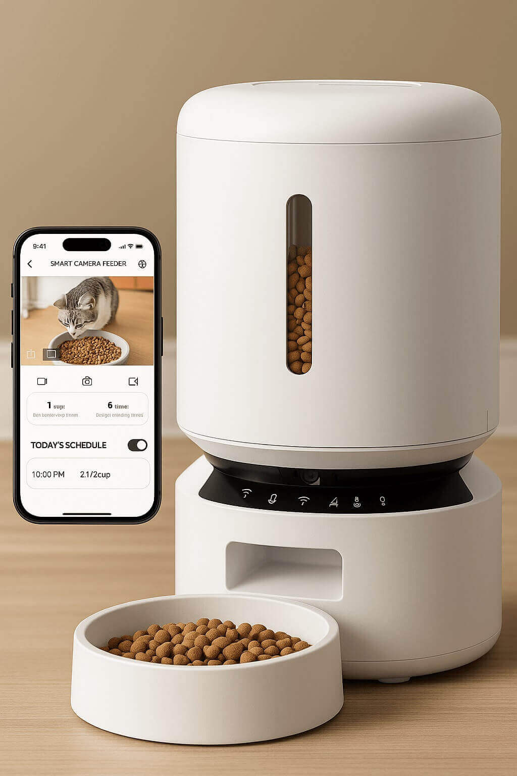 PETLIBRO WiFi Automatic Cat Feeder with App control, voice recorder and large food tank