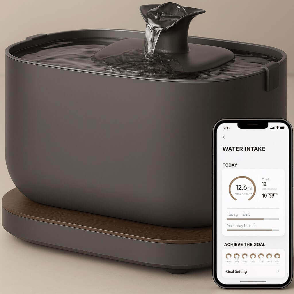 PETLIBRO Wi-Fi Cat Water Fountain with App Monitoring and Stainless Steel Tray – 2.5L Smart Bowl
