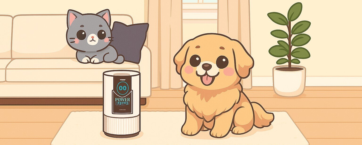 Happy pets enjoying fresh and purified air with LEVOIT Core P350-P