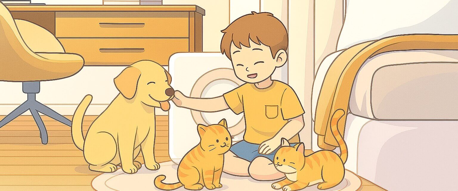 Happy pets and kids enjoying fresh air with the Shark HP102PET Air Purifier