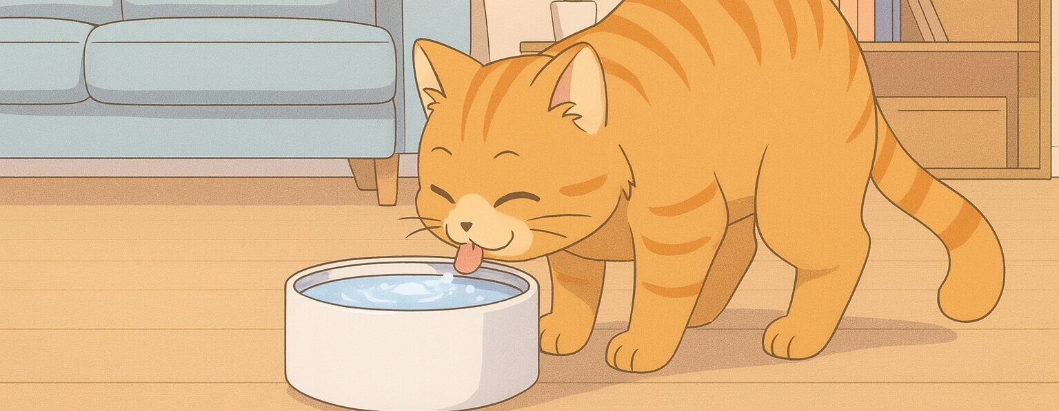 Happy orange cat drinking fresh water from the PETKIT Eversweet 3 Pro Fountain in a cozy living room