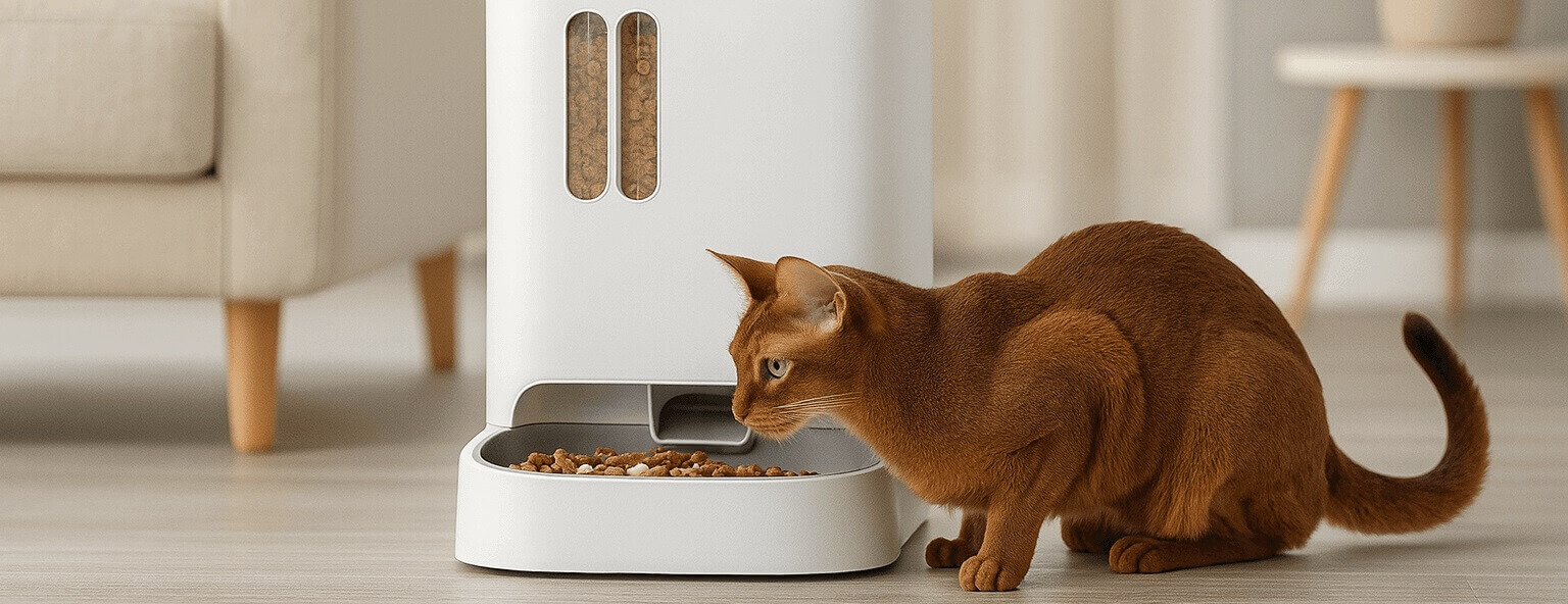 PETKIT Automatic Cat Dog Feeder 2025 with dual hopper, AI camera, night vision, and motion detection