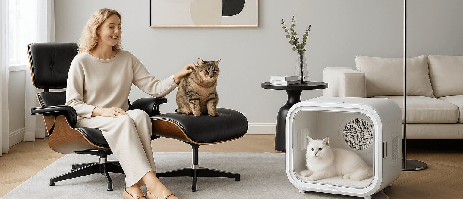 PETKIT AirSalon Max smart pet hair drying box with 60L capacity, quiet design, and app control