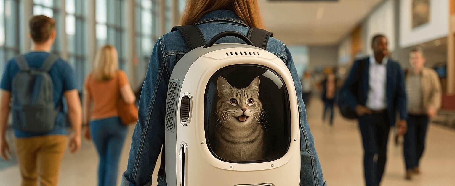 PETKIT Cat Backpack Carrier with fan, light, and airline-approved design for cats and small dogs – travel and outdoor use