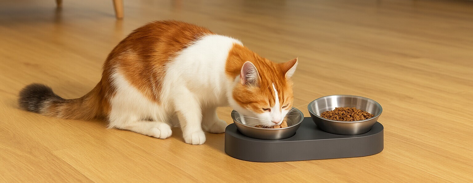 PETKIT Raised Bowl 2025 – elevated stainless steel feeding bowls with non-slip base for cats and dogs, ergonomic design for better digestion