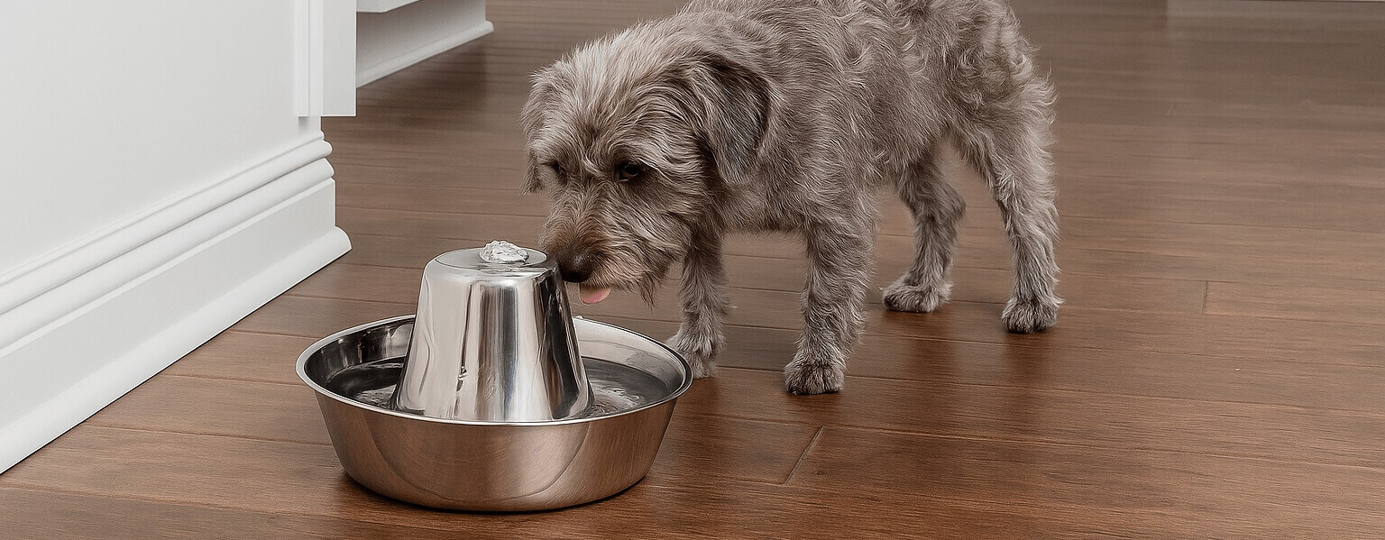 PetSafe Seaside Stainless Steel Fountain – 1.8L Water Capacity, Hygienic Design for Cats and Small Dogs