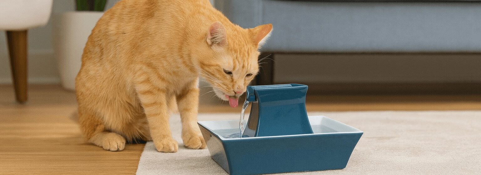 PetSafe Pagoda Fountain – 70 oz ceramic water fountain with dual streams for cats and small dogs