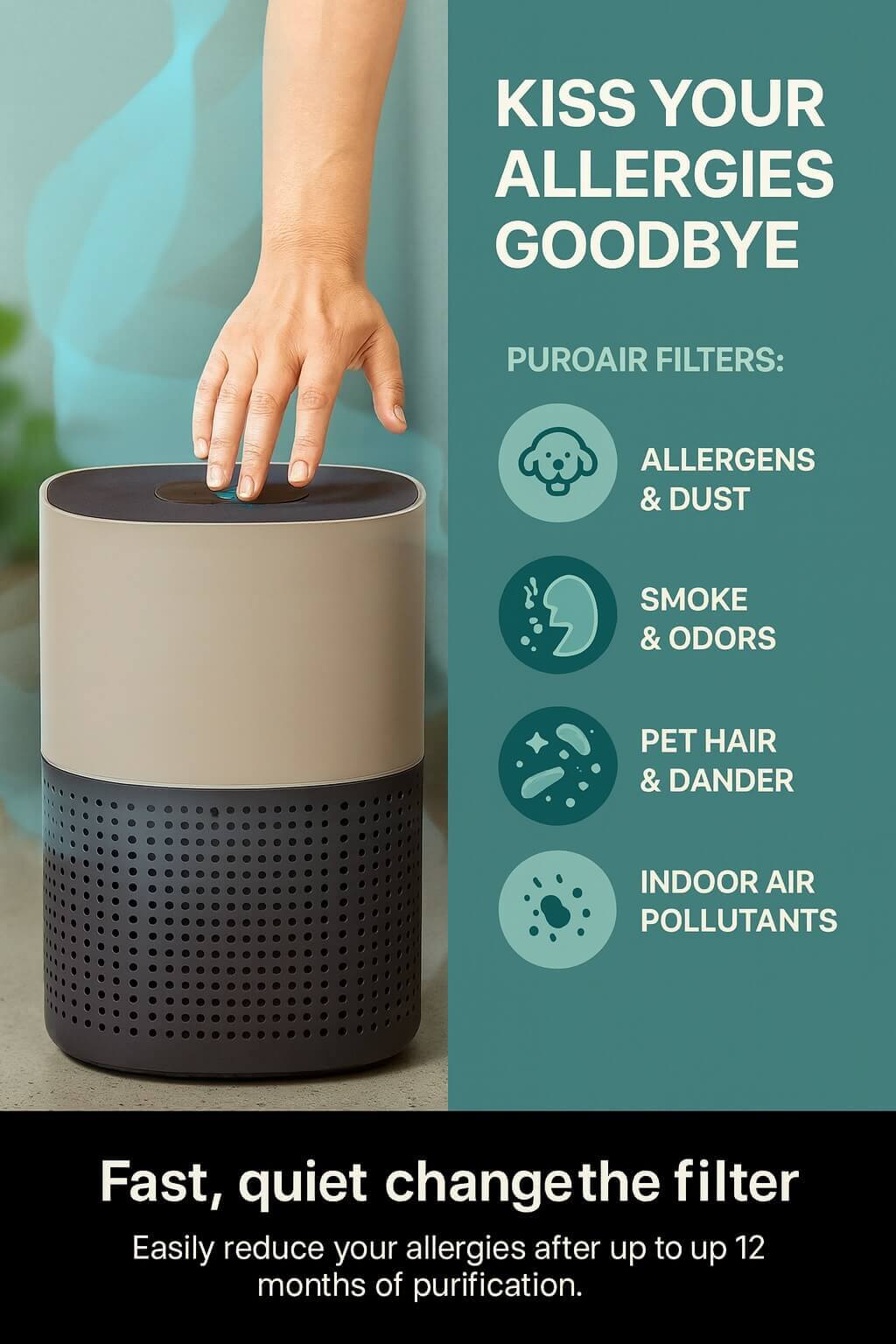 PuroAir 240 HEPA Air Purifier box contents