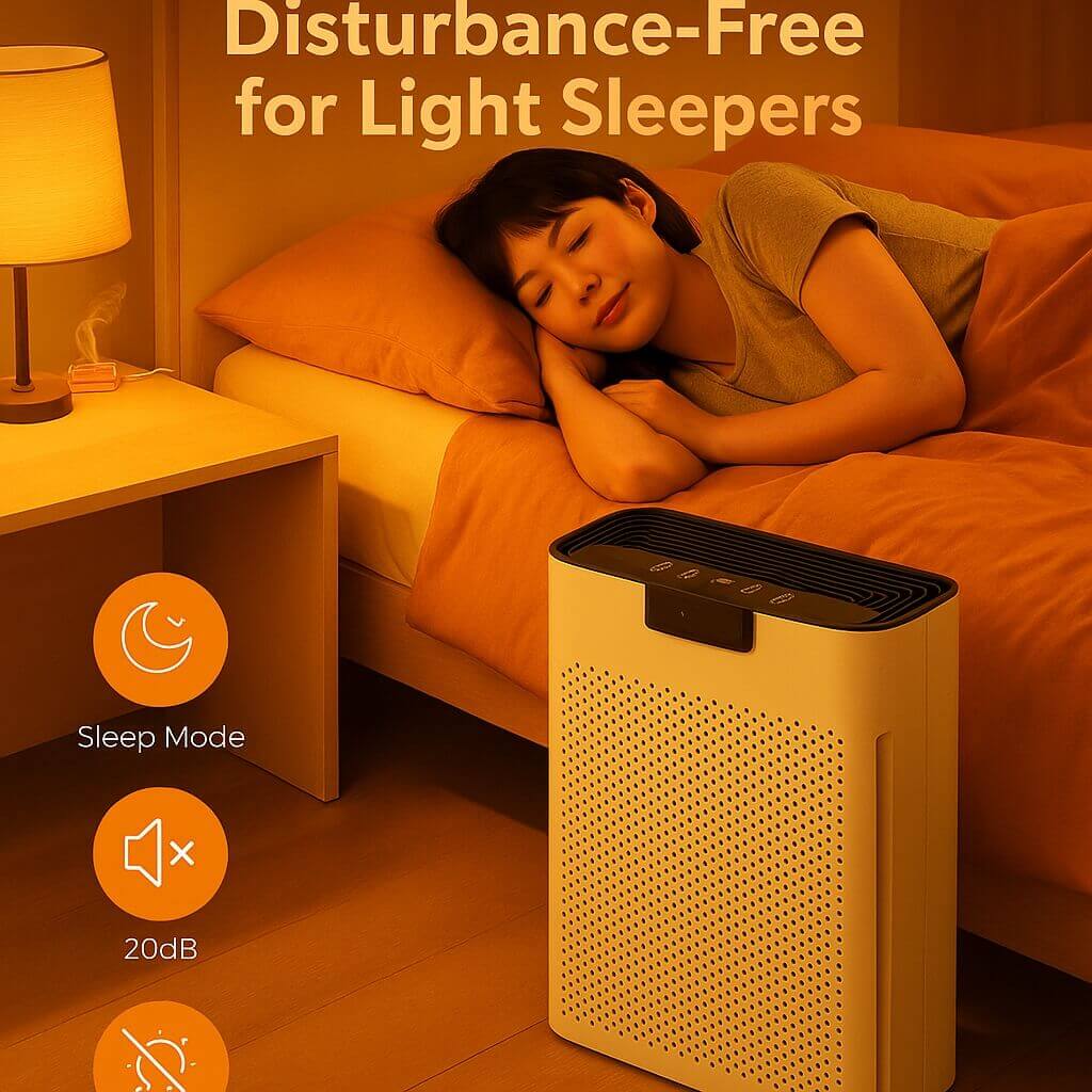 PuroAir 240 HEPA Air Purifier – sleep mode 20dB quiet operation