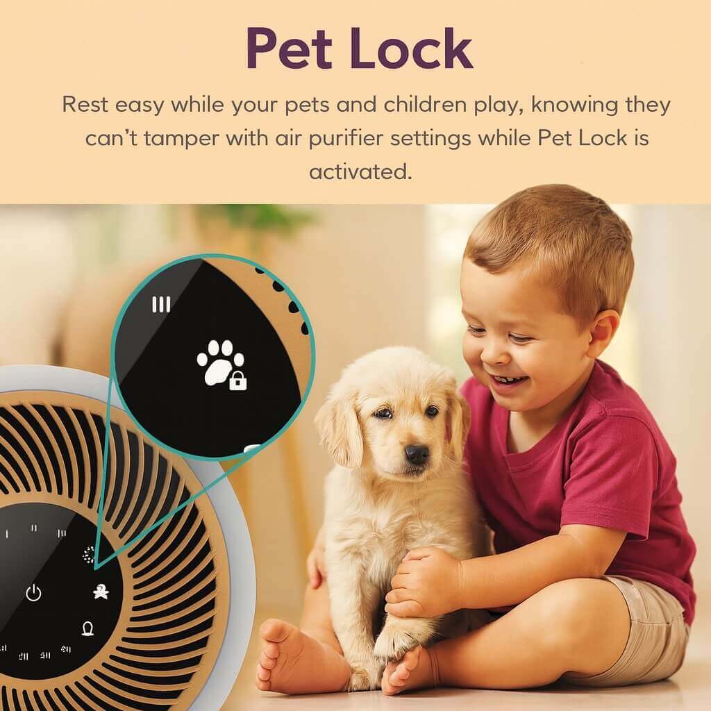 LEVOIT Core P350-P with Pet Lock for pet-friendly homes