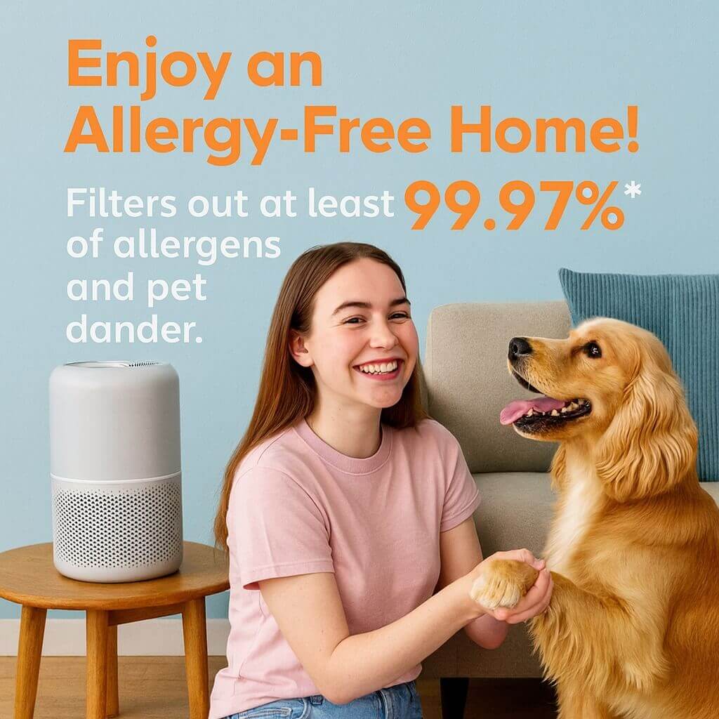 LEVOIT Core 200S-P air purifier with 3-in-1 HEPA system for pet dander, odors, and allergens