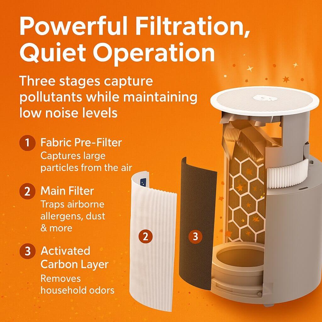 BLUEAIR 211i Max three-stage filtration system for homes with pets