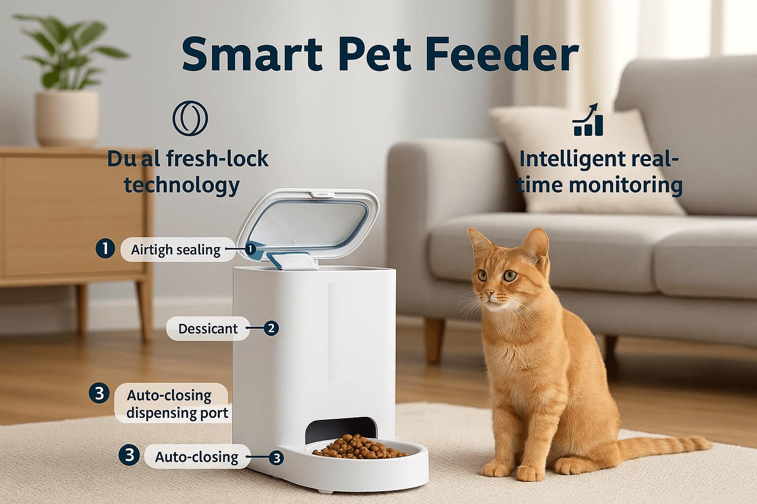 PETKIT Compact Automatic Feeder with camera and sleek single-hopper design – what’s in the box