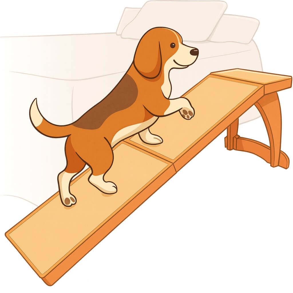 How the PetSafe Wooden Bed Ramp works – sturdy ramp with carpet surface for safe climbing